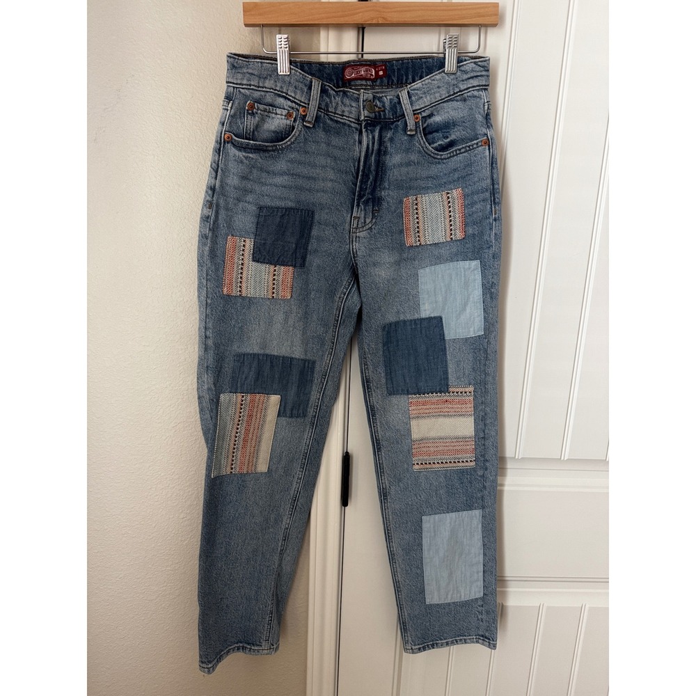 Lucky Brand Jeans Women 4 27R Blue Patchwork Lucky Legend Relaxed Straight